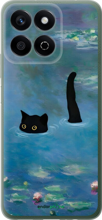 Силиконовый чехол С изображением кота и водяной лилии Monet для Huawei Honor X7c - 6519u-3874 изображение 