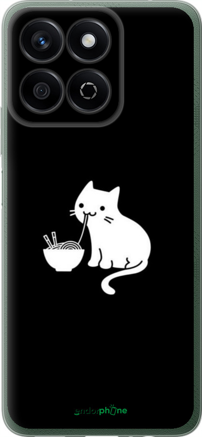 Силіконовий чехол Милий кіт на чорному фоні для Huawei Honor X7c - 6528u-3874 изображение 