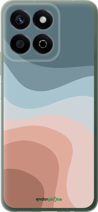 Силиконовый чехол С синими и розовыми волнами в стиле ретро для Huawei Honor X7c - 6532u-3874 изображение 
