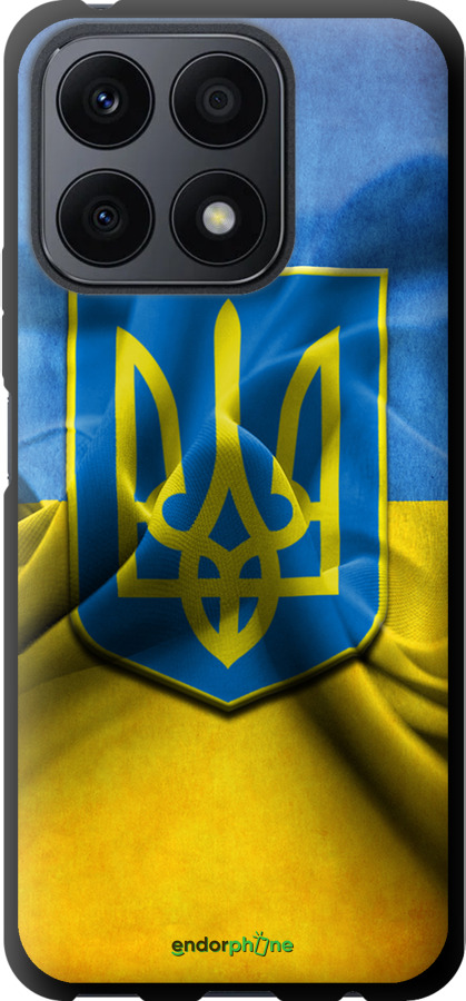 

TPU чорний чохол "Прапор та герб України" для Huawei Honor X8a, Блакитний