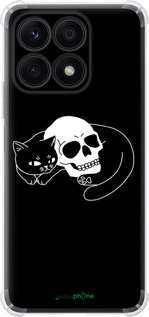 Силикон с усиленными углами чехол С изображением кота и черепа для Huawei Honor X8a - 6491sp-2963 изображение 