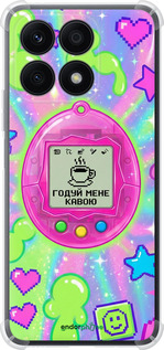 Силикон с усиленными углами чехол Y2K Aesthetic Retro Pet: Годуй мене кавою для Huawei Honor X8a - 6784sp-2963 изображение 