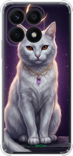 Силикон с усиленными углами чехол Mystic White Cat Gothic Dark Purple Gold для Huawei Honor X8a - 6805sp-2963 изображение 