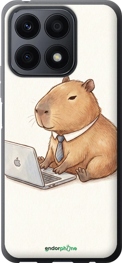 Силиконовый чехол Funny Capybara CEO Working для Huawei Honor X8a - 6777u-2963 изображение 