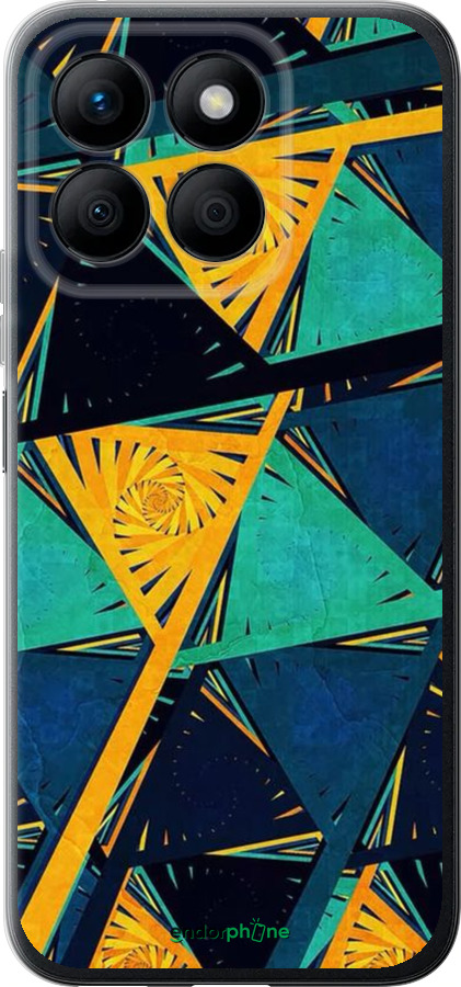 Силіконовий чехол Арт, абстракція, жовтий, синій для Huawei Honor X8b - 5382u-3614 изображение 