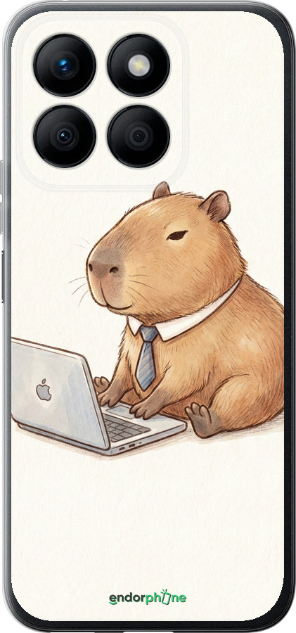 Силиконовый чехол Funny Capybara CEO Working для Huawei Honor X8b - 6777u-3614 изображение 