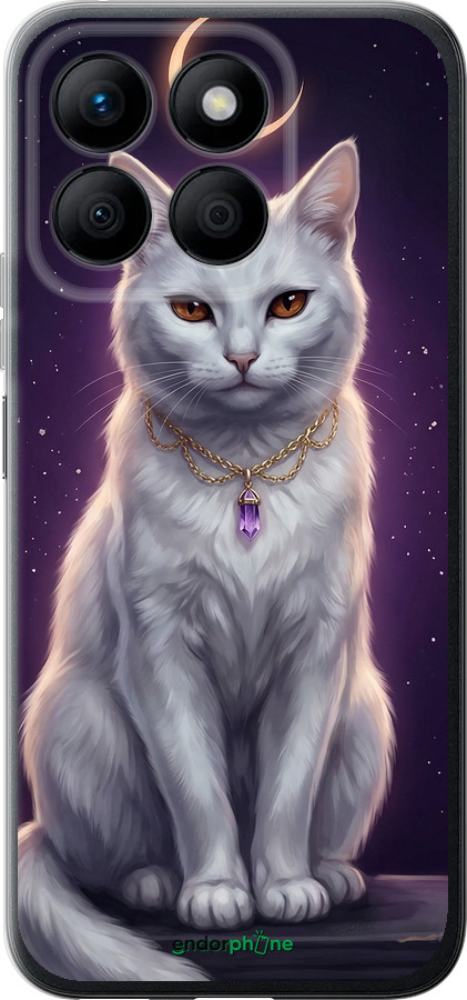 Силиконовый чехол Mystic White Cat Gothic Dark Purple Gold для Huawei Honor X8b - 6805u-3614 изображение 