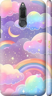 3D пластиковый матовый чехол Облака и радуга для Huawei Mate 10 Lite - 6312m-1240 изображение 