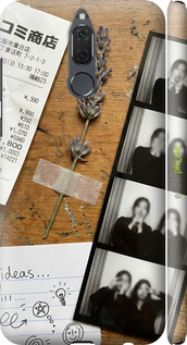 3D пластиковый матовый чехол Aesthetic Scrapbook Collage для Huawei Mate 10 Lite - 6773m-1240 изображение 