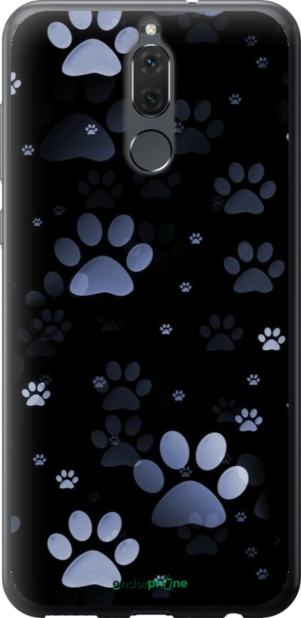 2D пластиковый чехол С синими отпечатками лап для Huawei Mate 10 Lite - 6441t-1240 изображение 