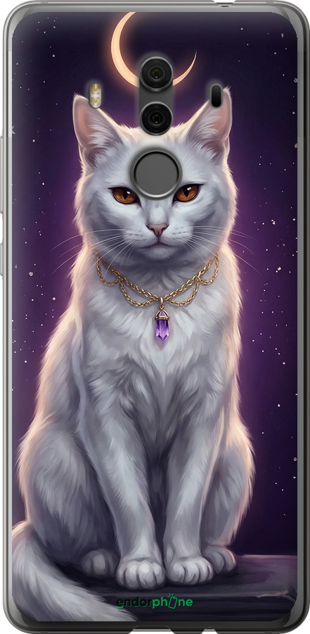 2D пластиковый чехол Mystic White Cat Gothic Dark Purple Gold для Huawei Mate 10 Pro - 6805t-1138 изображение 
