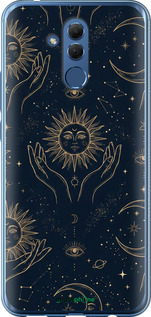 Силиконовый чехол 'Celestial Harmony: Sun & Moon Gold Mystic Pattern' для Huawei Mate 20 Lite изображение 3