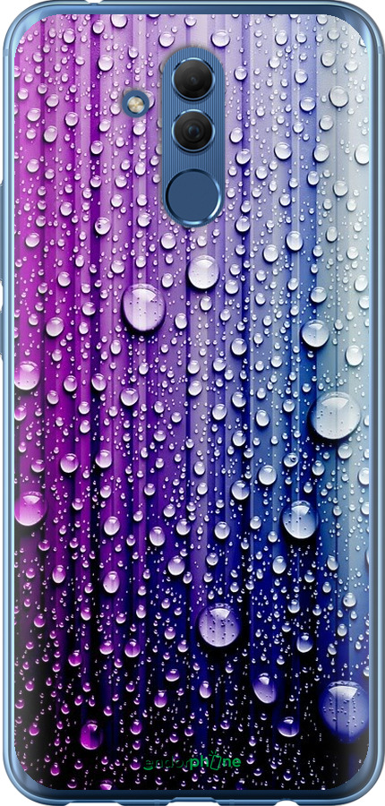 

2D пластиковий чохол "Краплини води" для Huawei Mate 20 Lite, Синій