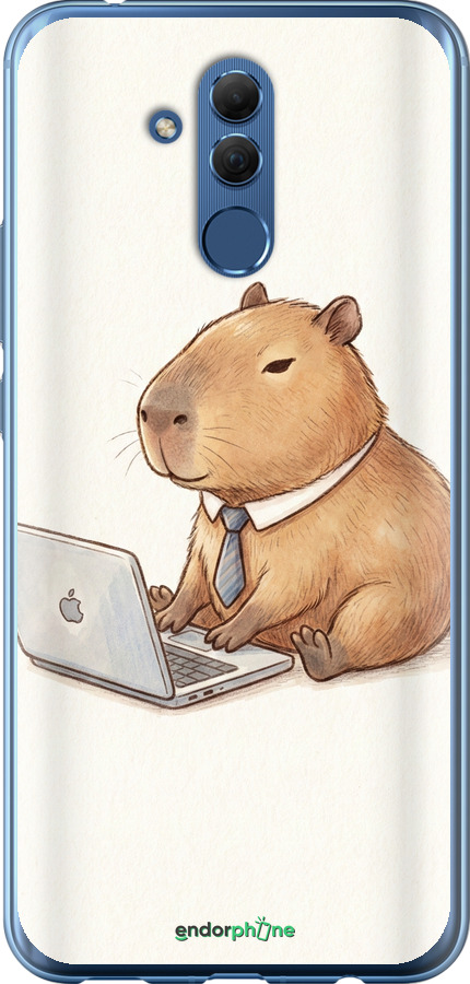 Силиконовый чехол Funny Capybara CEO Working для Huawei Mate 20 Lite - 6777u-1575 изображение 