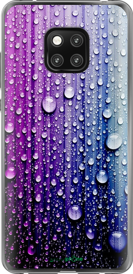 

2D пластиковий чохол "Краплини води" для Huawei Mate 20 Pro, Синій