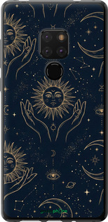 2D пластиковый чехол 'Celestial Harmony: Sun & Moon Gold Mystic Pattern' для Huawei Mate 20 изображение 3