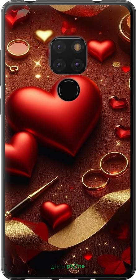 2D пластиковый чехол Сердечки v3 для Huawei Mate 20 - 5833t-1578 изображение 