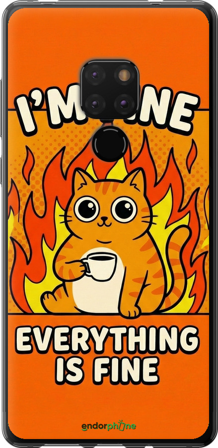 2D пластиковий чехол Funny Cat для Huawei Mate 20 - 6786t-1578 изображение 