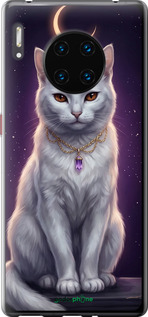 Силиконовый чехол Mystic White Cat Gothic Dark Purple Gold для Huawei Mate 30 Pro - 6805u-1796 изображение 