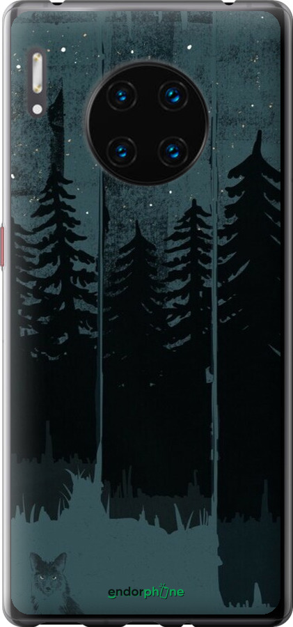 Силіконовий чехол Лисиця та нічний ліс для Huawei Mate 30 Pro - 6481u-1796 изображение 