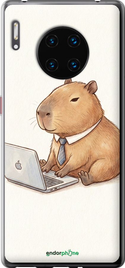 Силиконовый чехол Funny Capybara CEO Working для Huawei Mate 30 Pro - 6777u-1796 изображение 