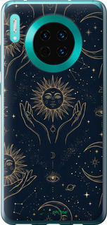 Силиконовый чехол Celestial Harmony: Sun & Moon Gold Mystic Pattern для Huawei Mate 30 - 6778u-1773 изображение 