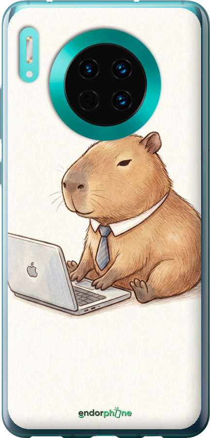 Силиконовый чехол Funny Capybara CEO Working для Huawei Mate 30 - 6777u-1773 изображение 