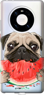 Силиконовый чехол Мопс и арбуз для Huawei Mate 40 Pro - 4665u-2124 изображение 