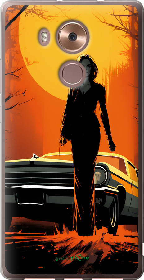 Силіконовий чехол Чохол для телефону Дівчина біля автомобіля для Huawei Mate 8 - 5946u-269 изображение 