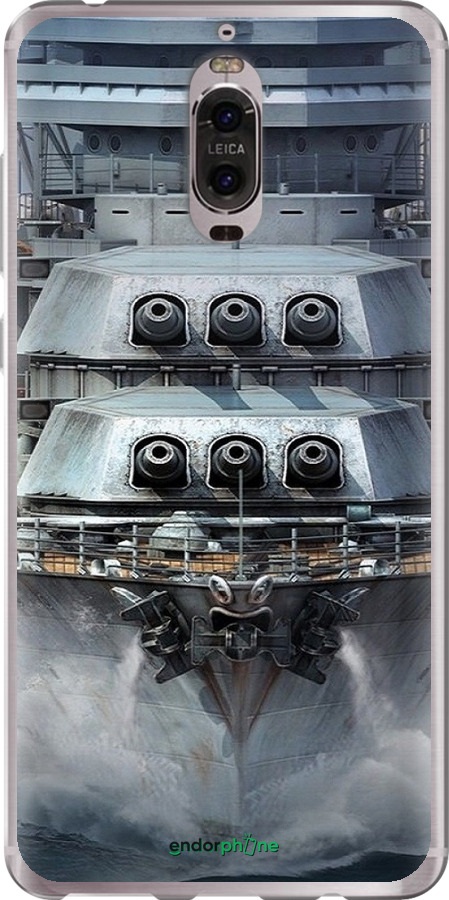 Силиконовый чехол Линкор, world of tanks, wargaming, военный корабль для Huawei Mate 9 Pro - 6453u-819 изображение 