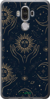 Силиконовый чехол 'Celestial Harmony: Sun & Moon Gold Mystic Pattern' для Huawei Mate 9 изображение 3