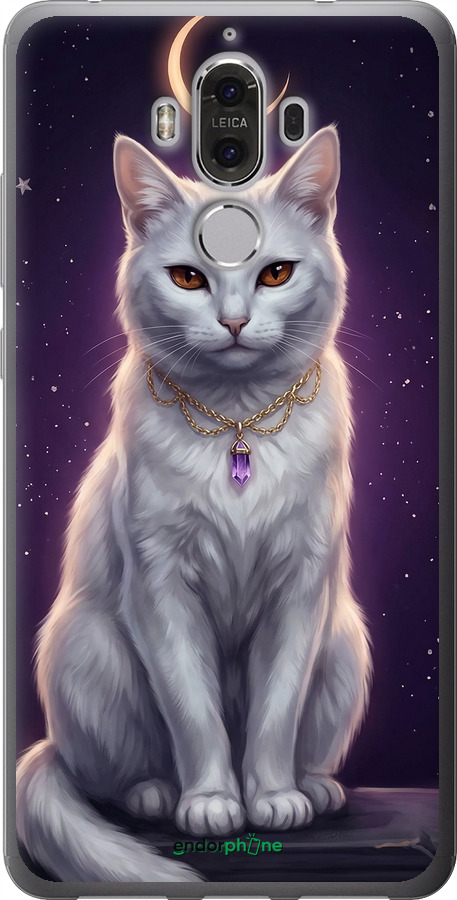 Силіконовий чехол Mystic White Cat Gothic Dark Purple Gold для Huawei Mate 9 - 6805u-425 изображение 