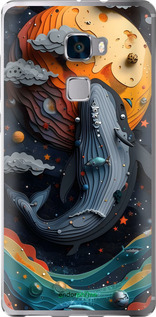 Силиконовый чехол Кит в космосе для Huawei Mate S - 6328u-490 изображение 