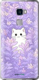 Силиконовый чехол Котик в цветах для Huawei Mate S - 6390u-490 изображение 