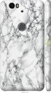3D пластиковый глянцевый чехол Мрамор белый для Huawei Nexus 6P - 4480c-148 изображение 