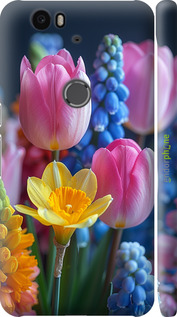 3D пластиковий глянцевий чехол Весняні квіти для Huawei Nexus 6P - 6058c-148 изображение 