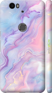 3D пластиковый глянцевый чехол Нежный мрамор для Huawei Nexus 6P - 6310c-148 изображение 