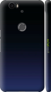 3D пластиковый глянцевый чехол Градиент в тёмно - синем стиле для Huawei Nexus 6P - 6542c-148 изображение 