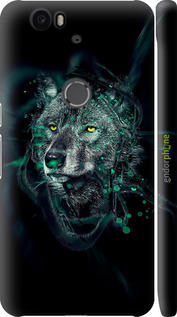 3D пластиковый глянцевый чехол Wolf для Huawei Nexus 6P - 6610c-148 изображение 
