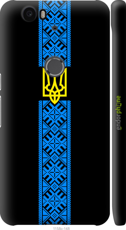 3D пластиковий глянцевий чехол Тризуб в вишиванці для Huawei Nexus 6P - 1158c-148 изображение 