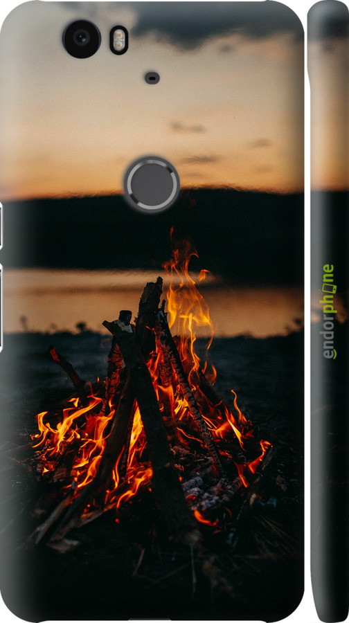 3D пластиковий глянцевий чехол Вогонь для Huawei Nexus 6P - 6021c-148 изображение 