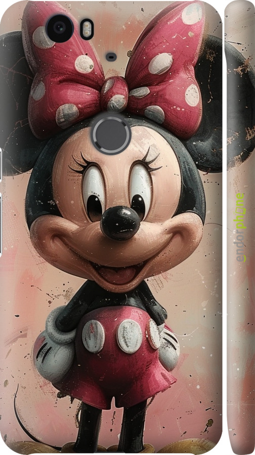 3D пластиковый глянцевый чехол Minnie Mouse для Huawei Nexus 6P - 6054c-148 изображение 