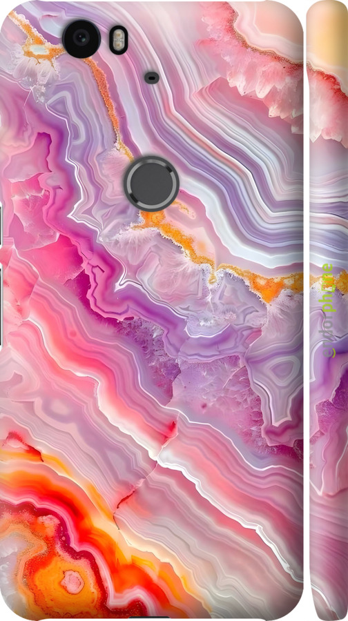 3D пластиковый глянцевый чехол Мрамор 2 для Huawei Nexus 6P - 6307c-148 изображение 