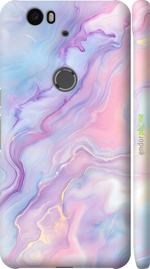 3D пластиковый глянцевый чехол Нежный мрамор для Huawei Nexus 6P - 6310c-148 изображение 