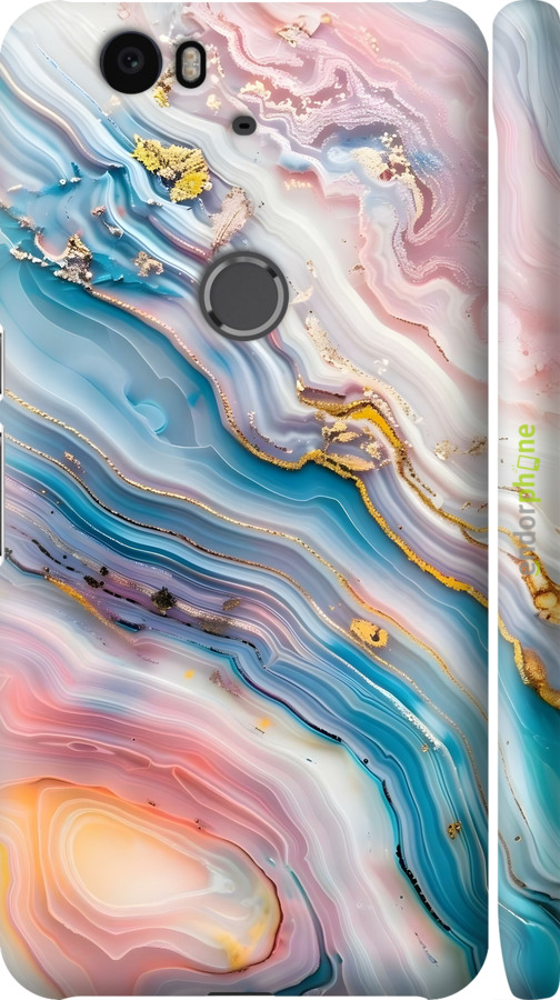 3D пластиковый глянцевый чехол Мрамор красивый для Huawei Nexus 6P - 6376c-148 изображение 