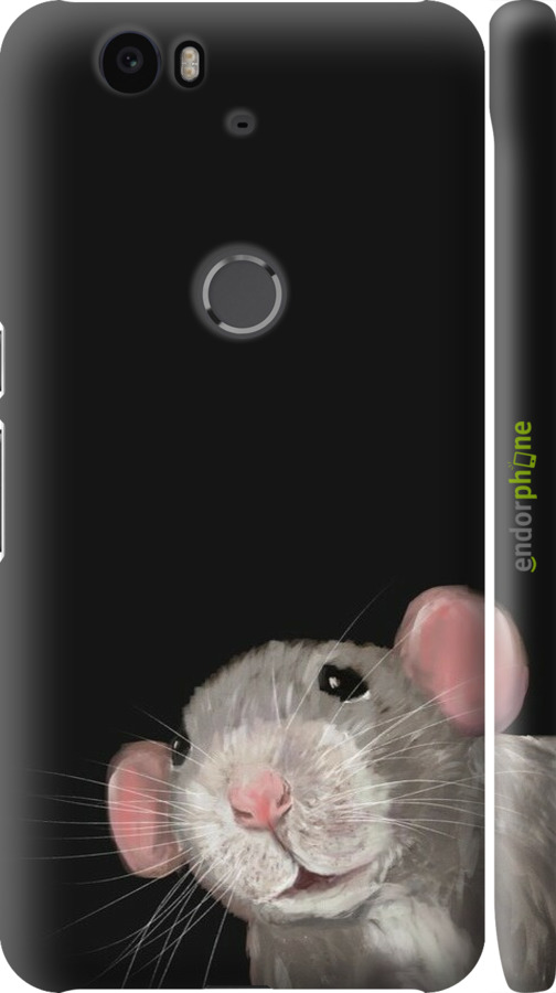 3D пластиковый глянцевый чехол The Peeking Rat для Huawei Nexus 6P - 6442c-148 изображение 