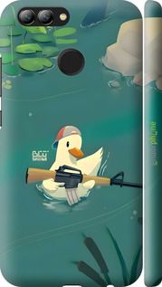 3D пластиковий матовий чехол Каченя з автоматом для Huawei Nova 2 - 6356m-1021 изображение 