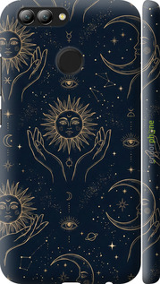 3D пластиковый матовый чехол 'Celestial Harmony: Sun & Moon Gold Mystic Pattern' для Huawei Nova 2 изображение 7