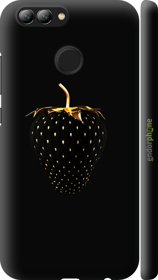 

3D пластиковий матовий чохол "Чорна полуниця" для Huawei Nova 2, Чорний