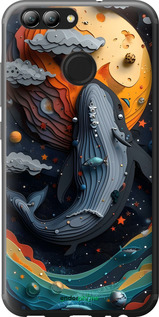 2D пластиковый чехол Кит в космосе для Huawei Nova 2 - 6328t-1021 изображение 